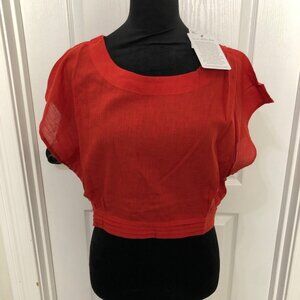 Band Of The Free Women's Rust‎ Cotton Crop Top Size Large NWT